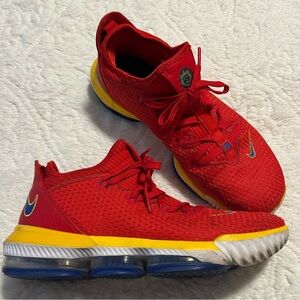 Nike 2019 LeBron 16 Low 'SuperBron' Red Sneakers Basketball Shoes Red Sz 10.5